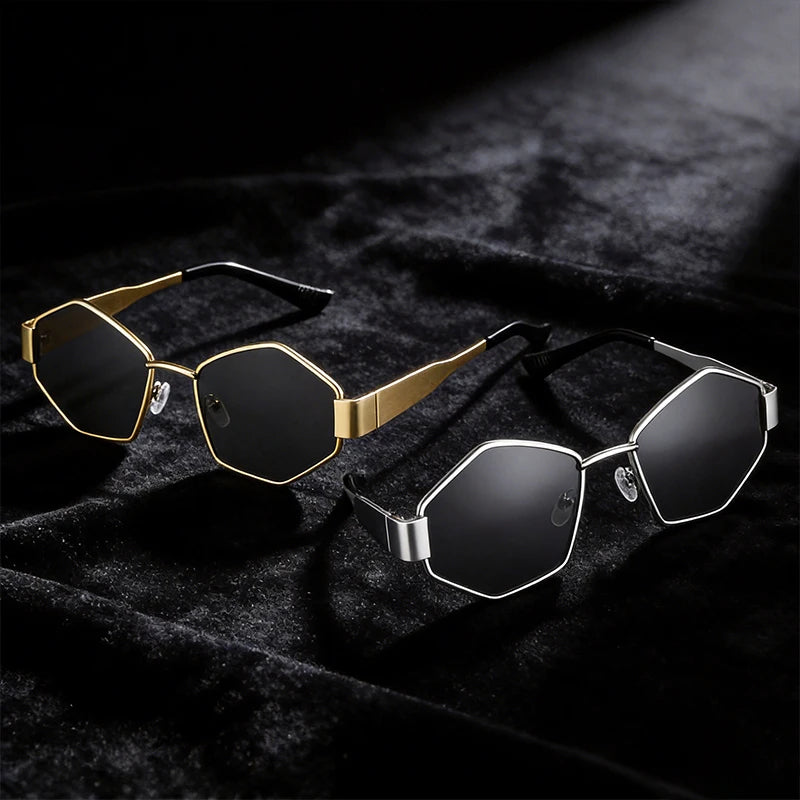 1/2/5Pieces/Set of Sunglasses Fashion Hexagon Sun Glasses Men Women Trendy Metal Accessory Eyewear Outdoor Cycling Eyeglasses