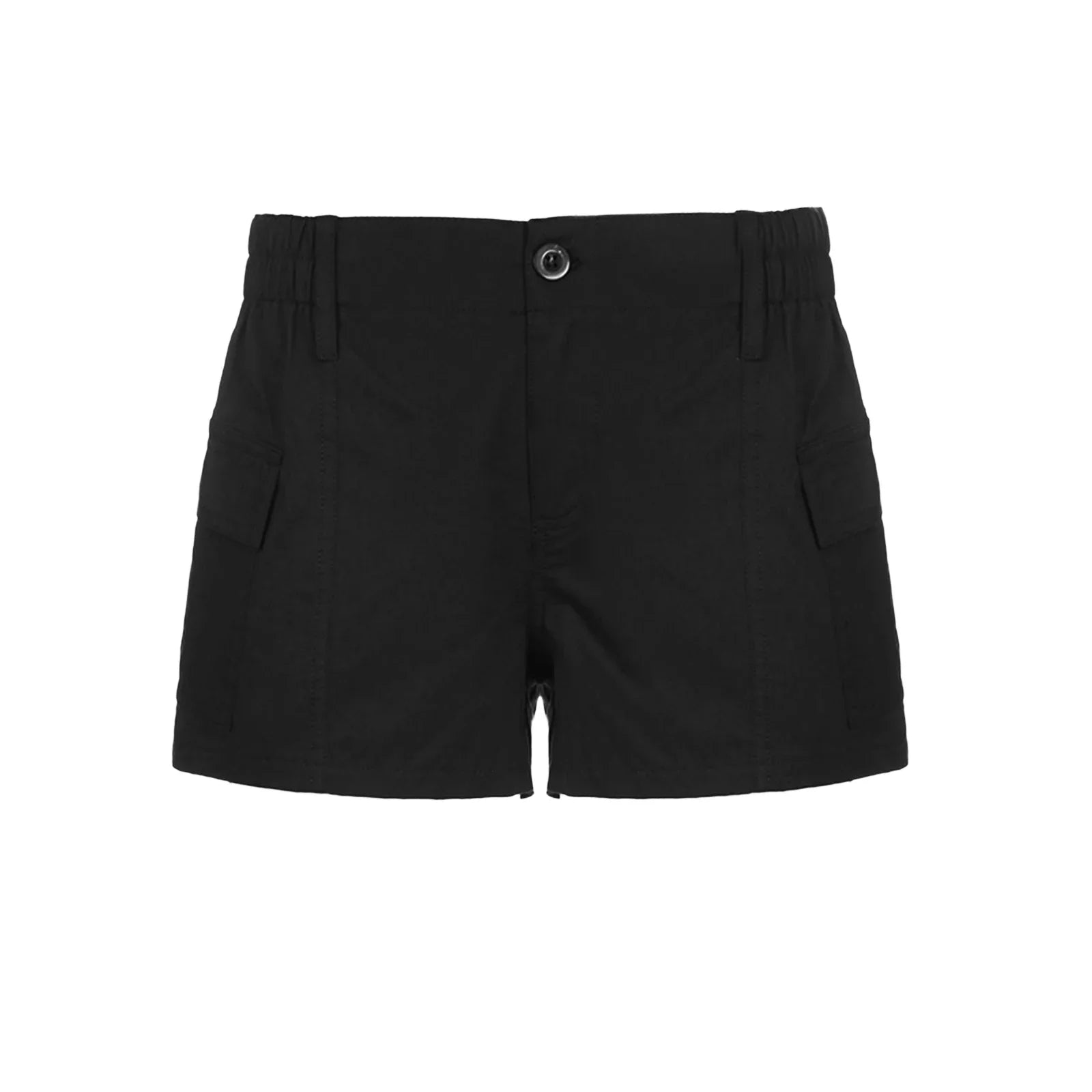 Y2K Cargo Shorts for Women Fashion Vintage Solid Color Low Rise Denim Short Summer Casual Sexy Jeans Short Pants with Packets