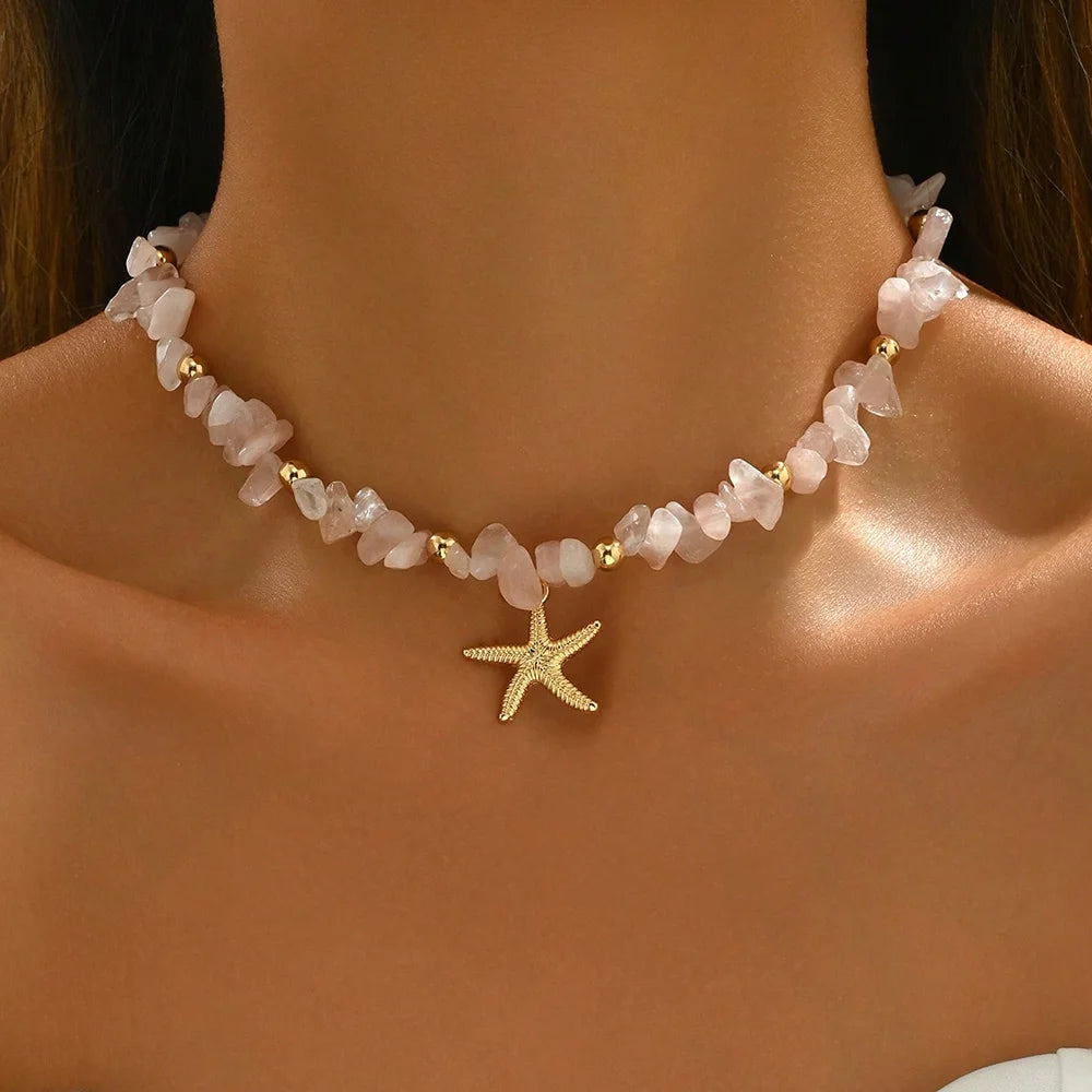 Fashionable Natural Seashell Beaded Necklace Shell Pendant Ocean Inspired Jewelry Choker Suitable for Women Holiday Party Daily