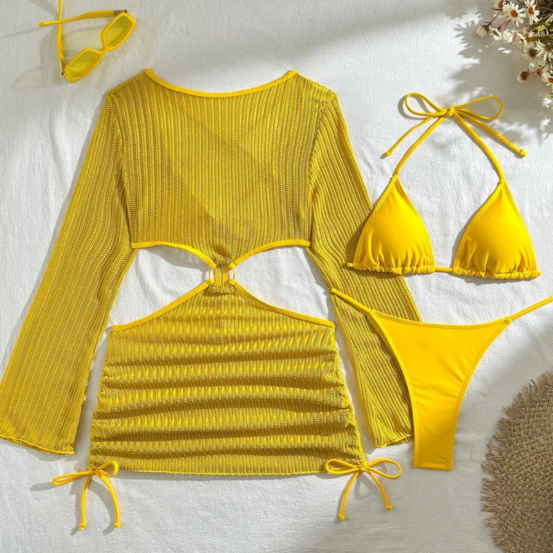 2026 Sexy Bikinis Female Swimsuits Women'S Three-Piece Swimwear Beach Swim Wear Bathing Suits Brazilian Bikini Set Pool Bather