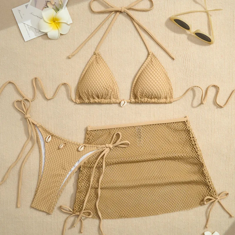 New Sexy Bikinis Female Swimsuits Women Three-Piece Swimwear Beach Swimming Wear Bathing Suits Brazilian Bikini Set Pool Bather