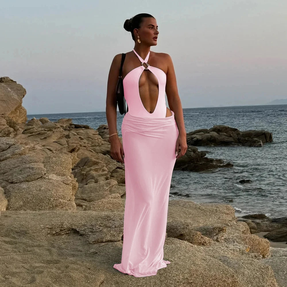 Two Pieces Hollow Out Swimsuit with Cover up Sexy Swimwear Women Bikini Female Swimming Suit Long Skirt Bodysuit Beachwear