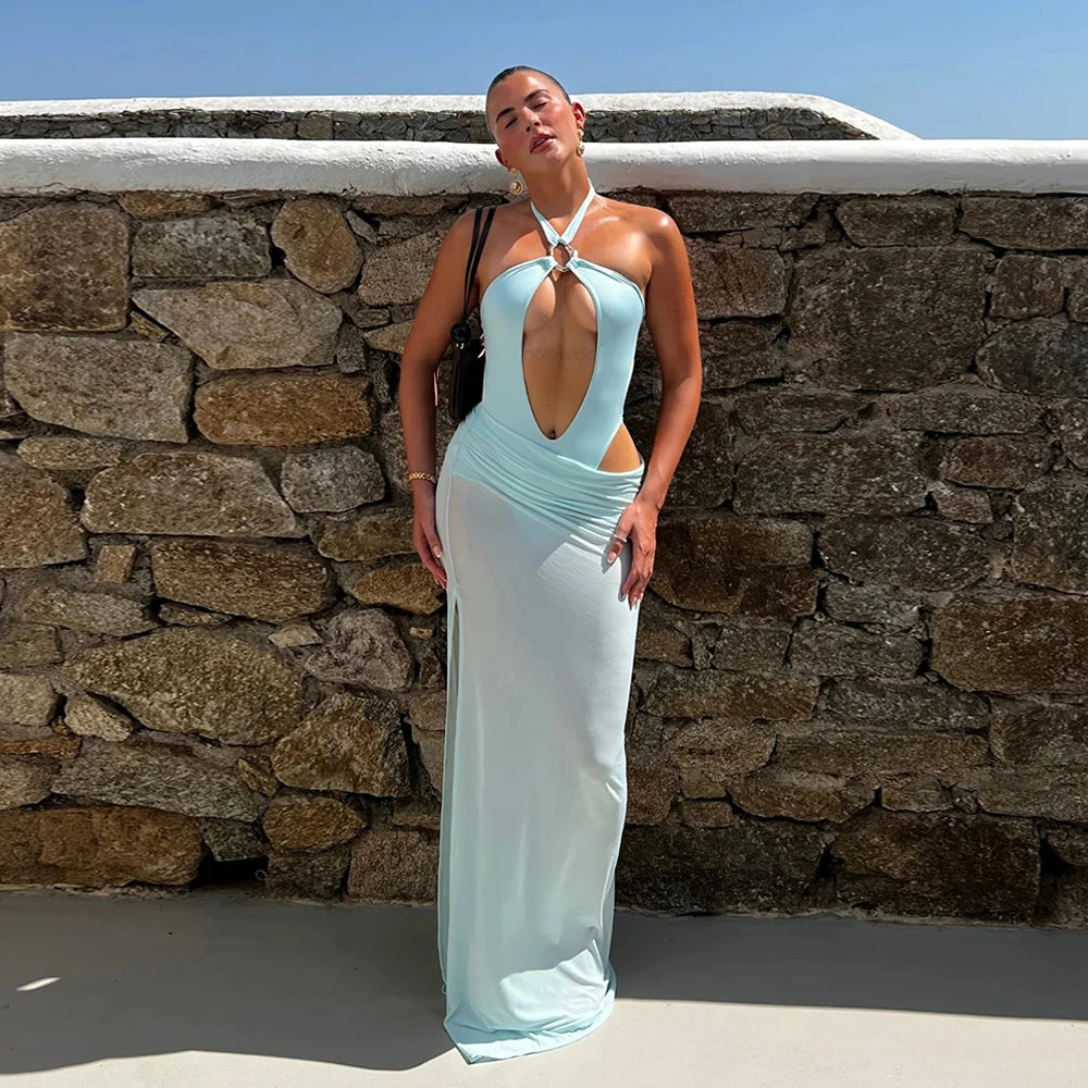 Two Pieces Hollow Out Swimsuit with Cover up Sexy Swimwear Women Bikini Female Swimming Suit Long Skirt Bodysuit Beachwear